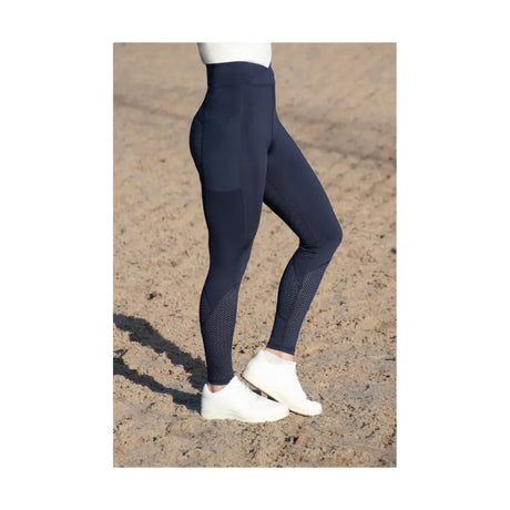 Hy Equestrian Fordwich Riding Tights Childs Navy 7-8 Years Riding Tights Barnstaple Equestrian Supplies