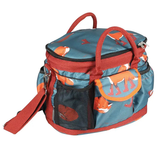 Colorful Hy Equestrian Frivolous Fox Grooming Bag with multiple compartments