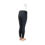 Black hy equestrian glacial softshell riding tights with smooth material, belt loops, and brushed fleece lining for comfort
