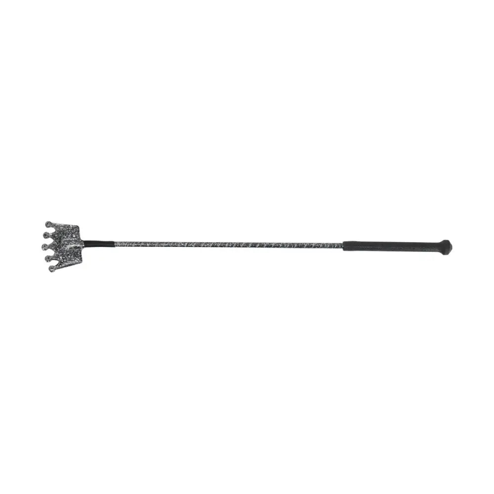 HY Equestrian Glitter Crown Riding Whip Black Glitter Riding Crops & Whips