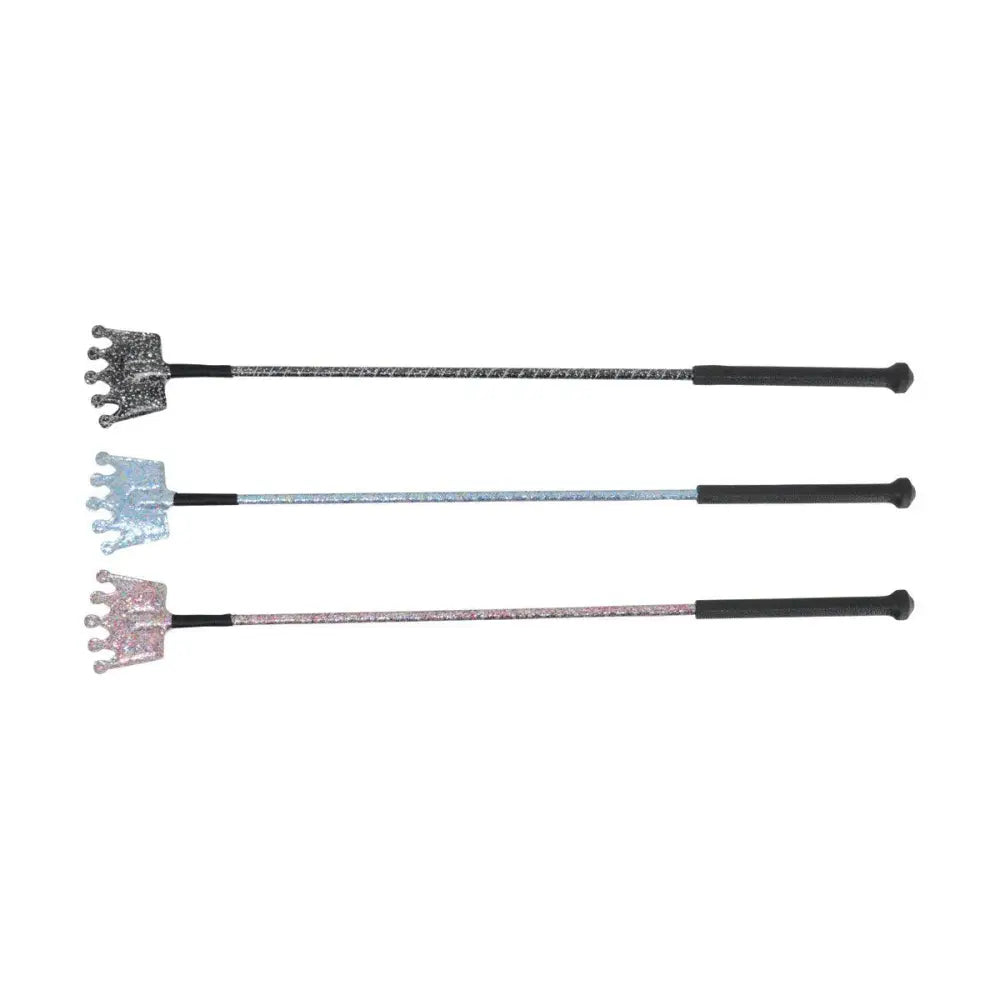 HY Equestrian Glitter Crown Riding Whip Black Glitter Riding Crops & Whips