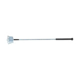 Silver crown-shaped glitter crown riding whip with black grip and metallic shaft from hy equestrian collection