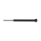 Black-handled equestrian glitter crown riding whip with metallic glittery pink and silver cutting edge file