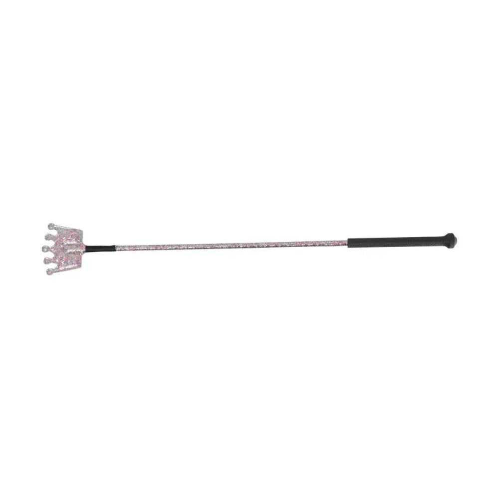 HY Equestrian Glitter Crown Riding Whip Rainbow Glitter Riding Crops & Whips
