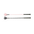 Two star-shaped riding crop handles in solid pink and black lace pattern from hy equestrian glitter star riding whip