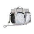 Silver quilted hy equestrian glitzy grooming bag with mesh side pocket and adjustable strap for grooming sessions