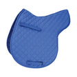 Blue quilted hy equestrian gp showjump numnah with diagonal stitching and two fabric straps for securing saddle pads