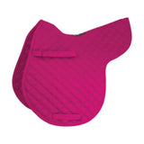 Fuchsia quilted hy equestrian gp showjump saddle pad with diamond pattern and elastic straps for showjump numnah use
