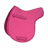 Bright pink quilted hy equestrian gp showjump numnah with diamond pattern and straps for secure fit saddle pad