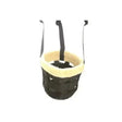 Black woven hy equestrian grazing muzzle with cream fleece lining and three adjustable straps non-slip nylon muzzle