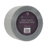 Gray hy equestrian heavy duty bandage tape roll 75mm wide 50m long with easy-to-tear adhesive suitable for equestrian use