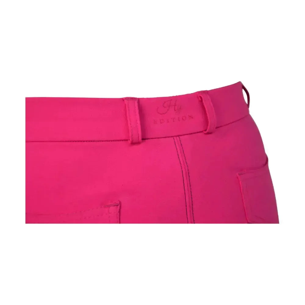 HY Equestrian HyEDITION Full Seat Breeches Hot Pink/Navy 24" Breeches