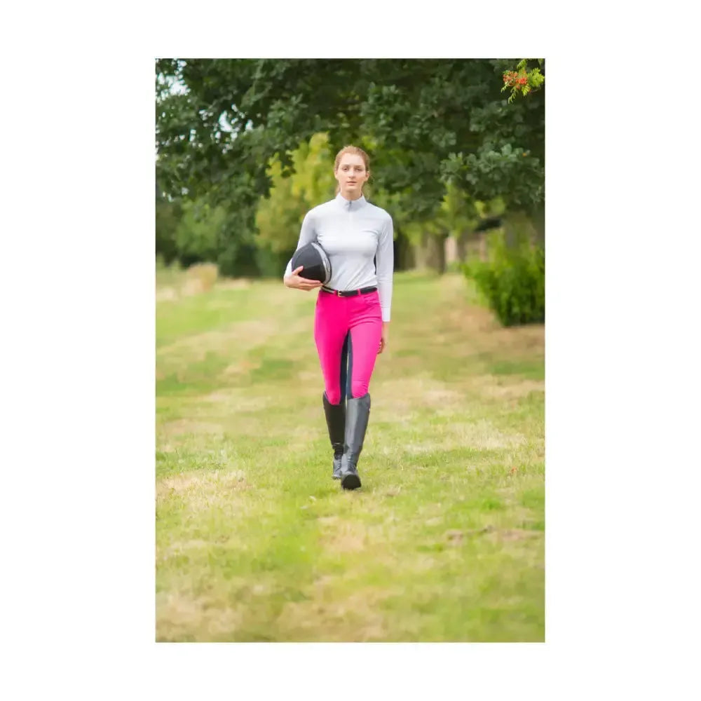 HY Equestrian HyEDITION Full Seat Breeches Hot Pink/Navy 24" Breeches