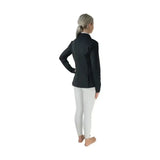 Black HY equestrian invictus pro jacket with structured fit and subtle seams made from technical flex-tech material
