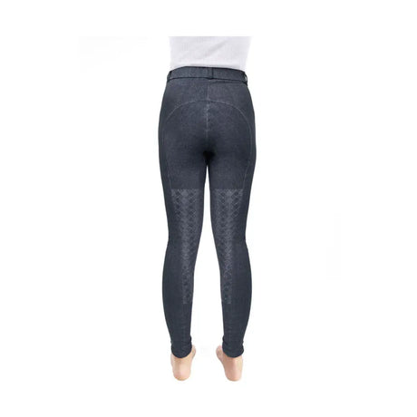 Hy Equestrian Jesmond Jewel Denim Look Tights Denim X Small Riding Tights Barnstaple Equestrian Supplies