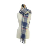 Hy Equestrian Ladies Supersoft Tartan Scarf Soft Blue/Cream/Peach Headwear & Neckwear