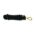 Black braided cord equestrian lead rope with gold tone high quality wednesbury clip for ultimate cotton lead use