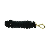 Black braided cord keychain with gold tone metal clasp for hy equestrian lead rope ultimate cotton lead use with wednesbury clip