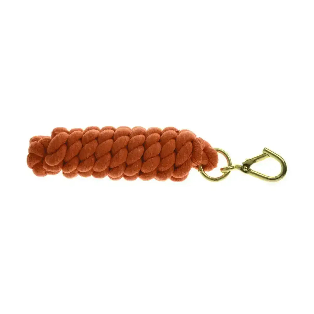 Woven orange equestrian lead rope with ultimate cotton lead and high quality wednesbury clip clasp