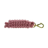 A soft pink equestrian lead rope with extra thick cotton braid and a high quality wednesbury clip clasp