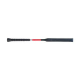 Black and red hy equestrian legal jump bat with textured grip handle designed for competitive jumping under british showjumping ruling