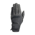 Black leather lightweight riding gloves with reinforced palm and wrist strap to prevent excess wear by Hy Equestrian