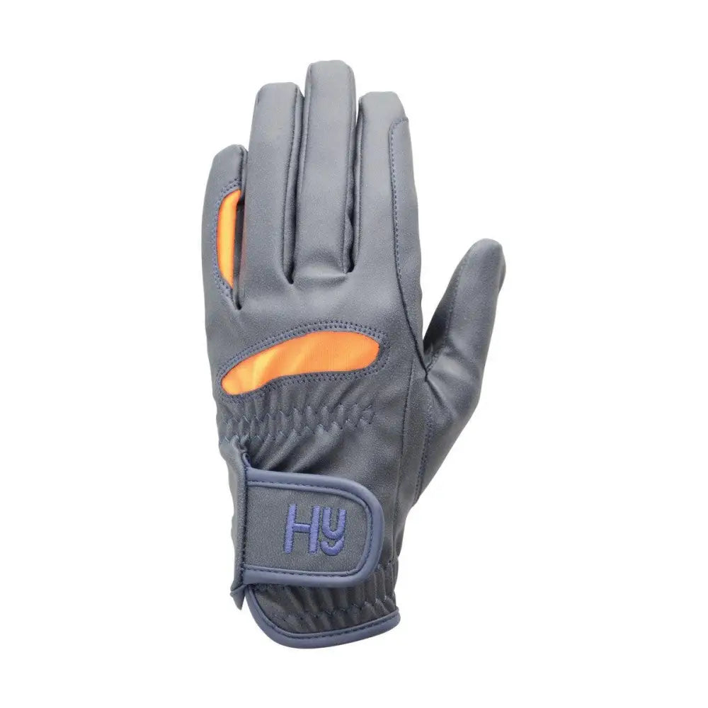 Hy Equestrian Lightweight Riding Gloves Navy/Orange X Small Riding Gloves Barnstaple Equestrian Supplies