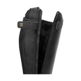 Black leather hy equestrian londonderry winter country riding boots with zipper closure and plush interior lining