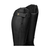 Black leather equestrian londonderry winter riding boot with zipper and adjustable strap for stylish country use