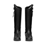 Black leather Hy equestrian londonderry winter riding boots with smooth finish and adjustable side straps for style and function