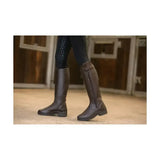 Brown leather practical tall leather riding boots with buckle detail by Hy Equestrian Londonderry winter style
