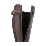 Brown leather hy equestrian londonderry winter tall riding boot with zipper closure and black lining for country use
