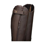 Brown leather equestrian londonderry winter boot gaiter with zipper and adjustable strap for stylish country riding boots