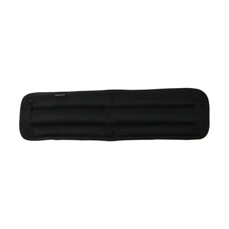 Black fabric equestrian lunge roller pad with three padded sections for horse tack comfort and protection