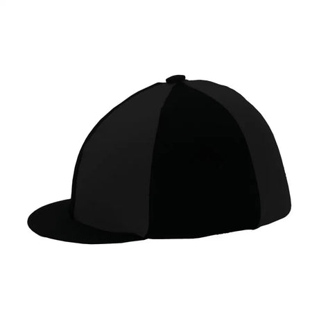 Black baseball cap with flat brim and structured crown perfect hat cover for equestrian lycra silks or competition jacket