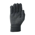 Black knitted hy equestrian magic gloves with silver grip dots featuring pimple on palm and fingers for versatile use