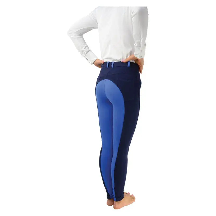 Navy and royal blue manby ladies jodhpurs with sleek form fitting design perfect for equestrian manby rides