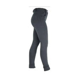 Dark gray equestrian melton childrens jodhpurs with sleek form fitting design and rolled cuffs for classic jodhpur look