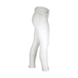 White equestrian melton childrens jodhpurs with sleek form fitting design and subtle stitching details
