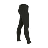 Black equestrian melton ladies jodhpurs with sleek form fitting design and rolled cuffs classic jodhpur style