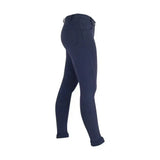 Navy blue sleek equestrian melton ladies jodhpurs with rolled cuffs and a classic jodhpur fit by hy equestrian
