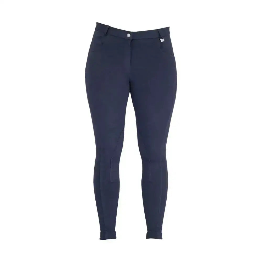Navy blue hy equestrian melton ladies jodhpurs with sleek, form-fitting design and subtle stitching for classic jodhpur style