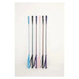 Five colorful hy equestrian metallic riding whips with colour spiral braiding and additional metallic braid straps