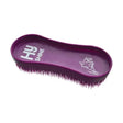 Purple hu shine horse brush with dense bristles and glossy finish from hy equestrian miracle grooming brushes