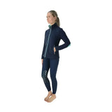 HY Equestrian Mizs Beatrice Fleece Jacket Navy/Peppermintgreen 9-10 Years Coats & Jackets