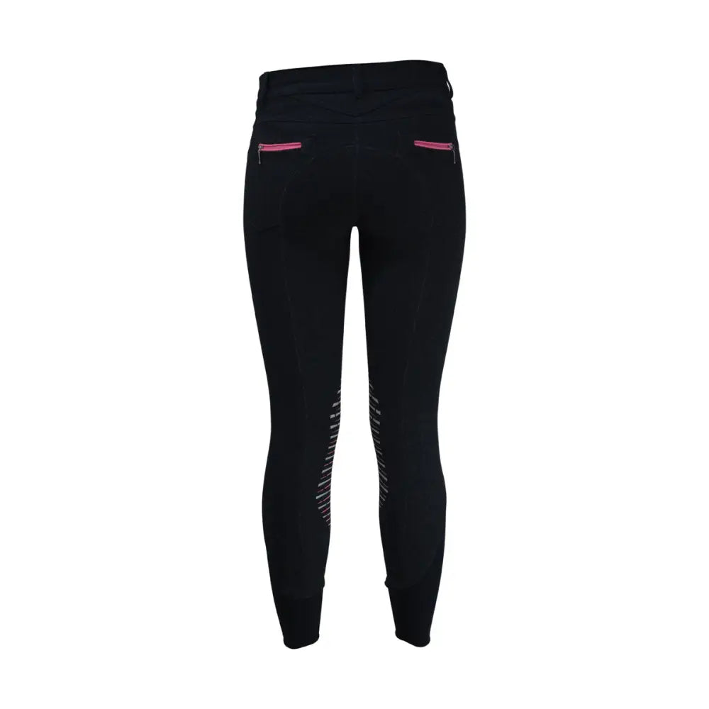 HY Equestrian Mizs Passion Breeches Denim 26" Riding Breeches Barnstaple Equestrian Supplies