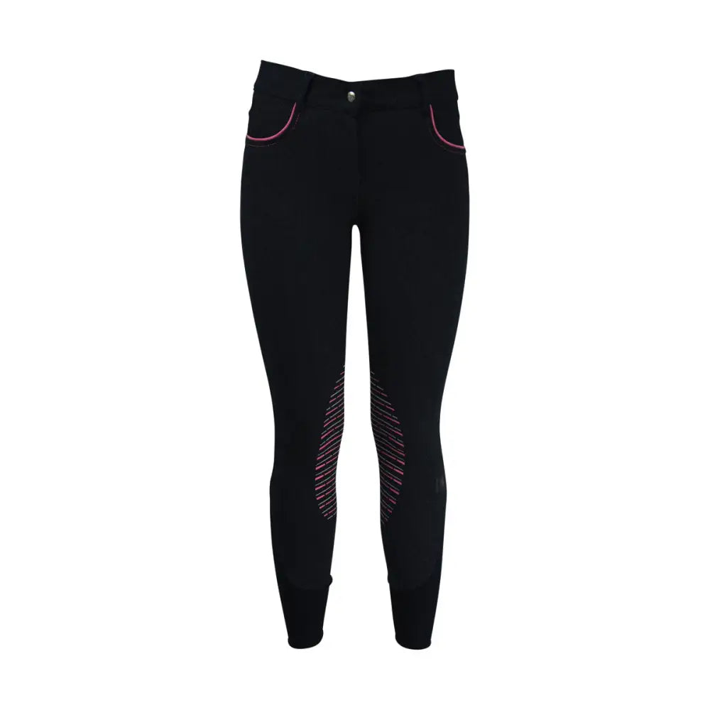 HY Equestrian Mizs Passion Breeches Denim 26" Riding Breeches Barnstaple Equestrian Supplies