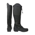 Black equestrian mont maudit knee-high winter boots with waterproof material and reinforced stitching for durability