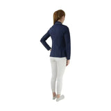 Navy blue hy equestrian motion xtreme competition jacket with stunning silver binding on collar for riding events