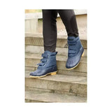 Navy blue hy equestrian muck boots waterproof muck boot with three velcro straps and rubber sole short yard boots